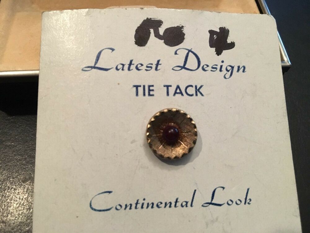 VTG Gold Tone Design Tie Pin with Black Accent, Latest Design "Continental Look